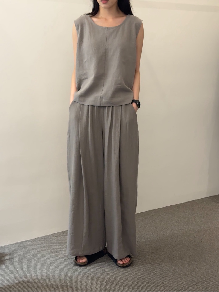 MONE-A韓國直郵女士新款時尚熱賣職業人氣休閑吊帶背心亞麻MONE-A吊帶/背心圖色2