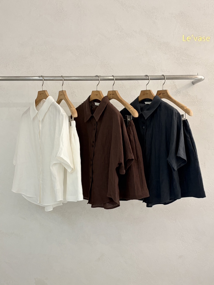 LE VASE韓國直郵女士新品時尚26春夏26夏季人氣襯衫蕾絲衫LE VASE襯衫/蕾絲衫