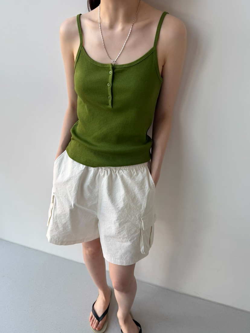 ARKIE/TAF韓國直郵女裝新品26夏季職業吊帶背心修身紐扣ARKIE/TAF吊帶/背心