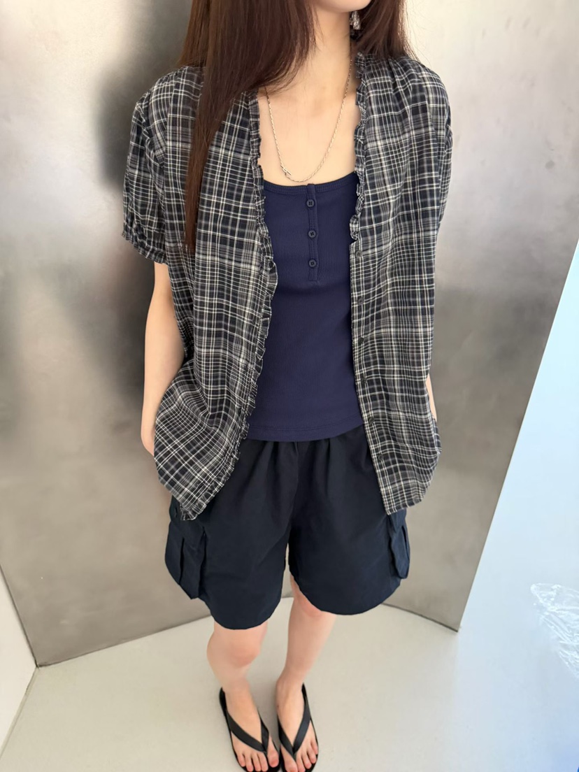 ARKIE/TAF韓國直郵女裝新品26夏季職業吊帶背心修身紐扣ARKIE/TAF吊帶/背心