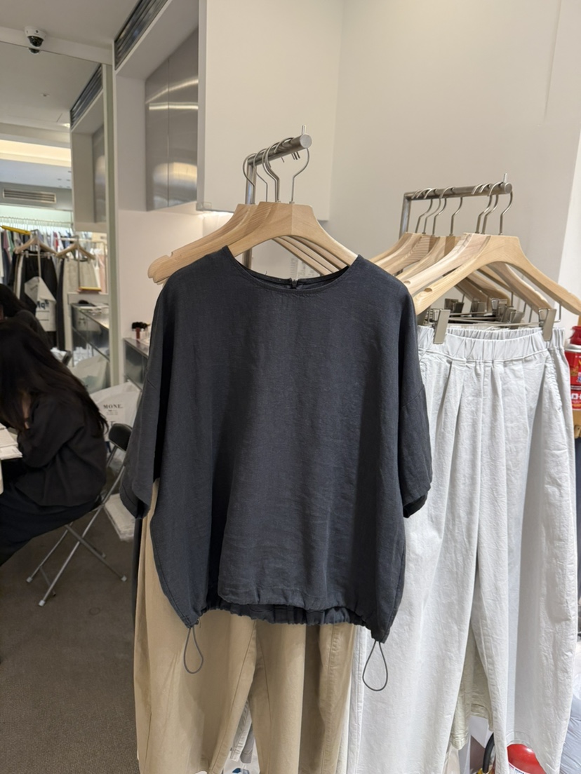 MONE-A韓國直郵女士新款26夏季26春夏休閑襯衫蕾絲衫亞麻MONE-A襯衫/蕾絲衫圖色4