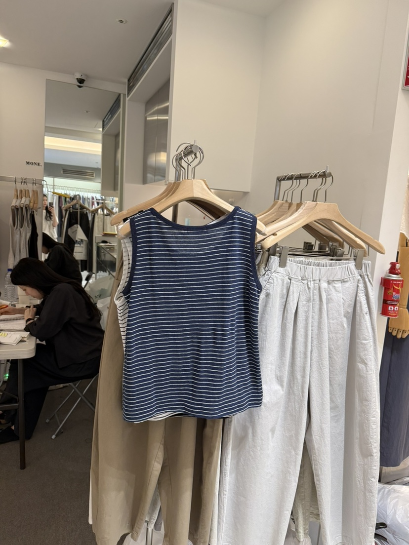 MONE-A韓國東大門代購女裝新款26夏季人氣吊帶背心亞麻布MONE-A吊帶/背心