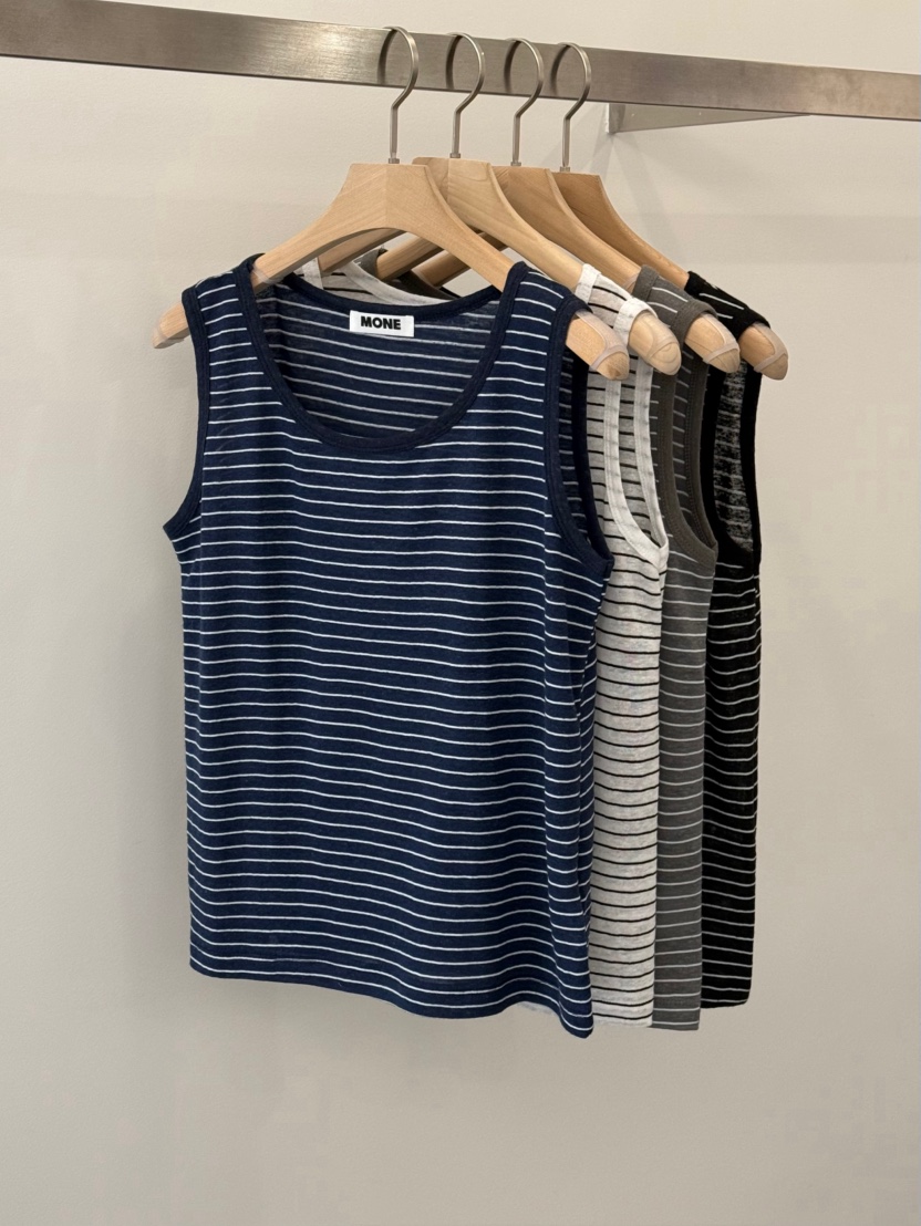 MONE-A韓國東大門代購女裝新款26夏季人氣吊帶背心亞麻布MONE-A吊帶/背心