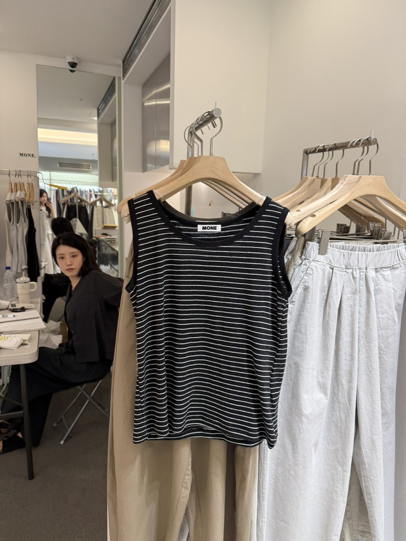 MONE-A韓國東大門代購女裝新款26夏季人氣吊帶背心亞麻布MONE-A吊帶/背心圖色2