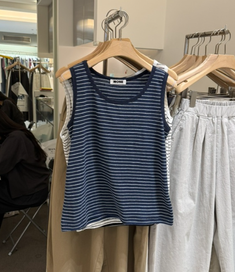 MONE-A韓國東大門代購女裝新款26夏季人氣吊帶背心亞麻布MONE-A吊帶/背心圖色4