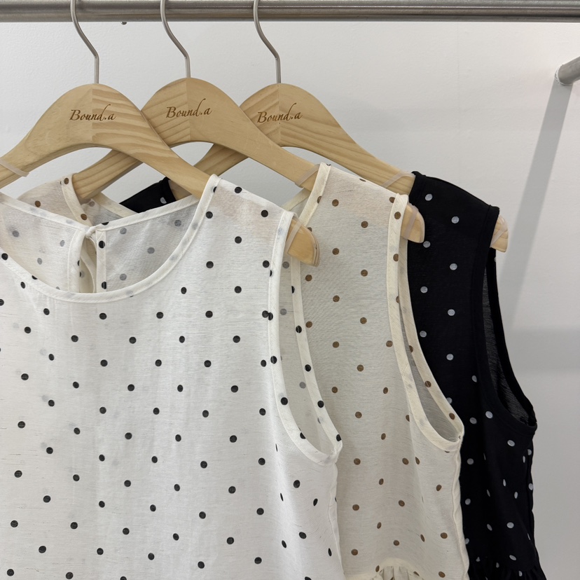 BOUND.A韓國東大門直郵女士新品職業時尚推薦熱賣T恤圓點BOUND.AT恤