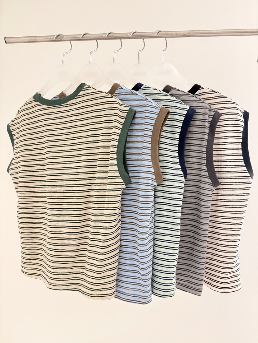 CM韓國直郵實拍女裝新款休閑熱賣時尚26春夏吊帶背心條紋CM_centimeter吊帶/背心