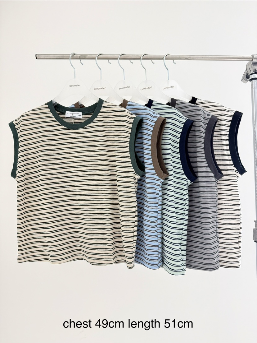 CM韓國直郵實拍女裝新款休閑熱賣時尚26春夏吊帶背心條紋CM_centimeter吊帶/背心