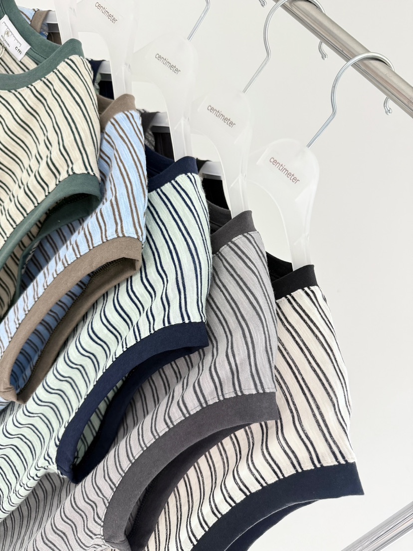 CM韓國直郵實拍女裝新款休閑熱賣時尚26春夏吊帶背心條紋CM_centimeter吊帶/背心