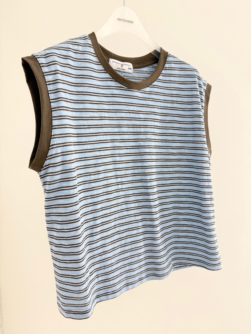 CM韓國直郵實拍女裝新款休閑熱賣時尚26春夏吊帶背心條紋CM_centimeter吊帶/背心圖色2