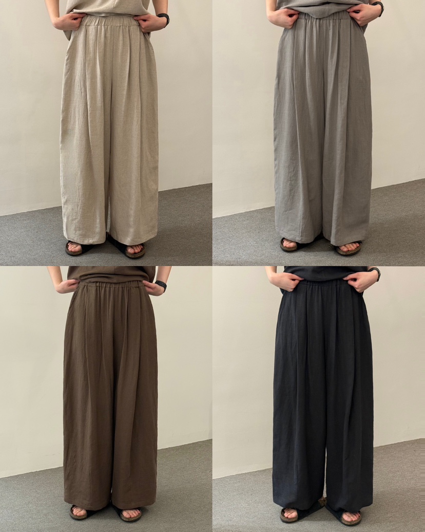 MONE-A韓國直郵女裝新款推薦時尚人氣職業26春夏休閑褲亞麻布MONE-A休閑褲