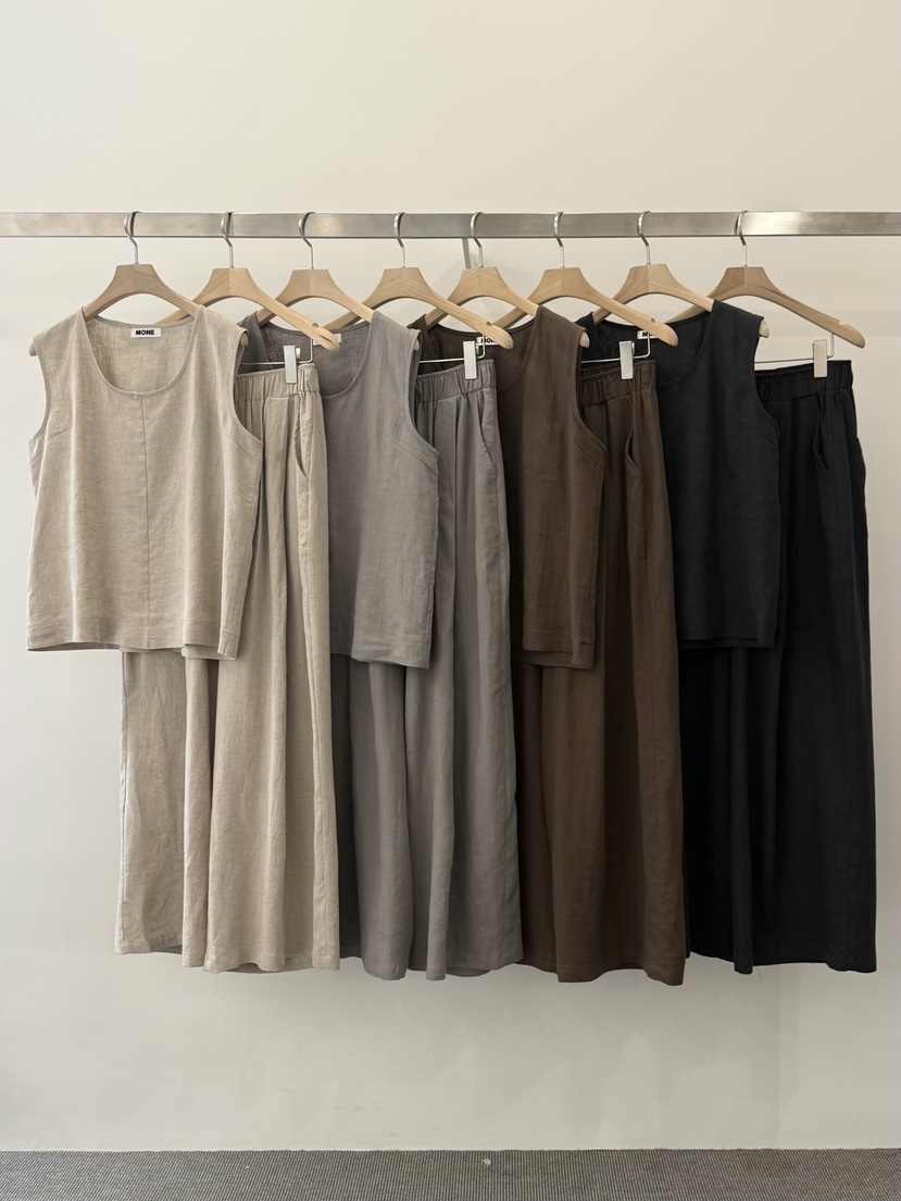 MONE-A韓國直郵女裝新款推薦時尚人氣職業26春夏休閑褲亞麻布MONE-A休閑褲