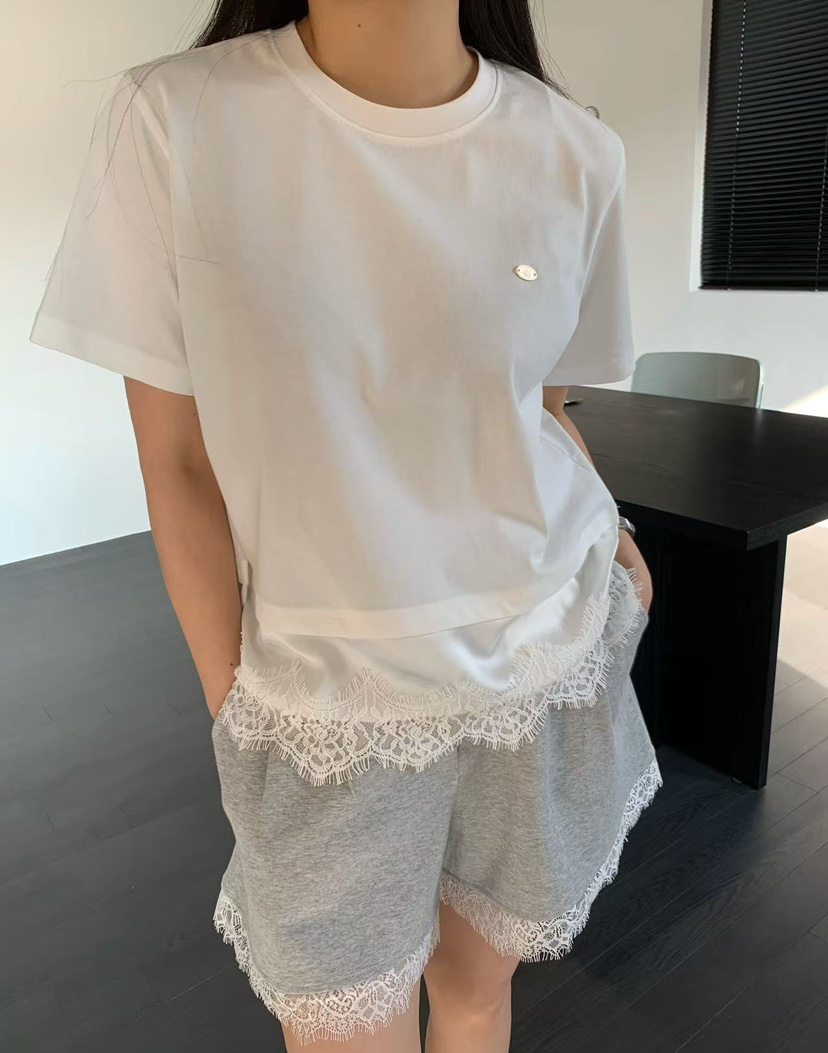 J CRANE-A韓國直郵女裝新品人氣休閑職業熱賣26春夏T恤蕾絲J CRANET恤