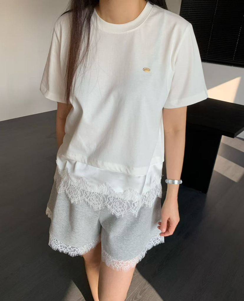 J CRANE-A韓國直郵女裝新品人氣休閑職業熱賣26春夏T恤蕾絲J CRANET恤