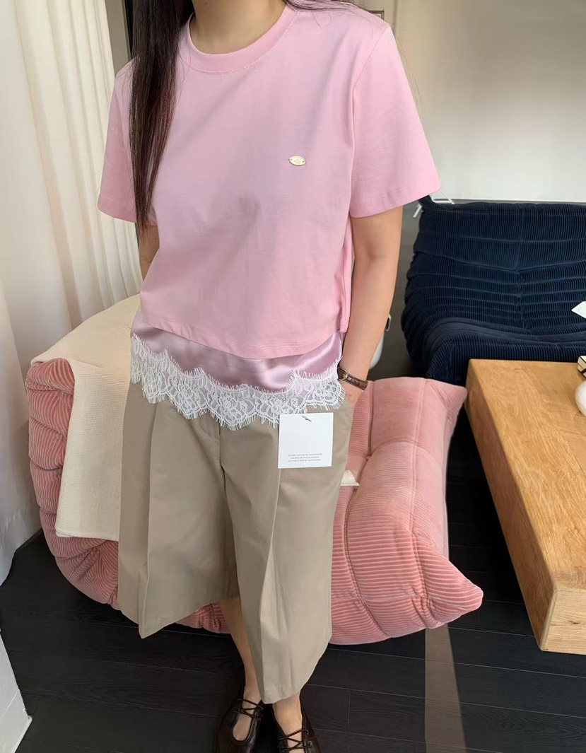 J CRANE-A韓國直郵女裝新品人氣休閑職業熱賣26春夏T恤蕾絲J CRANET恤