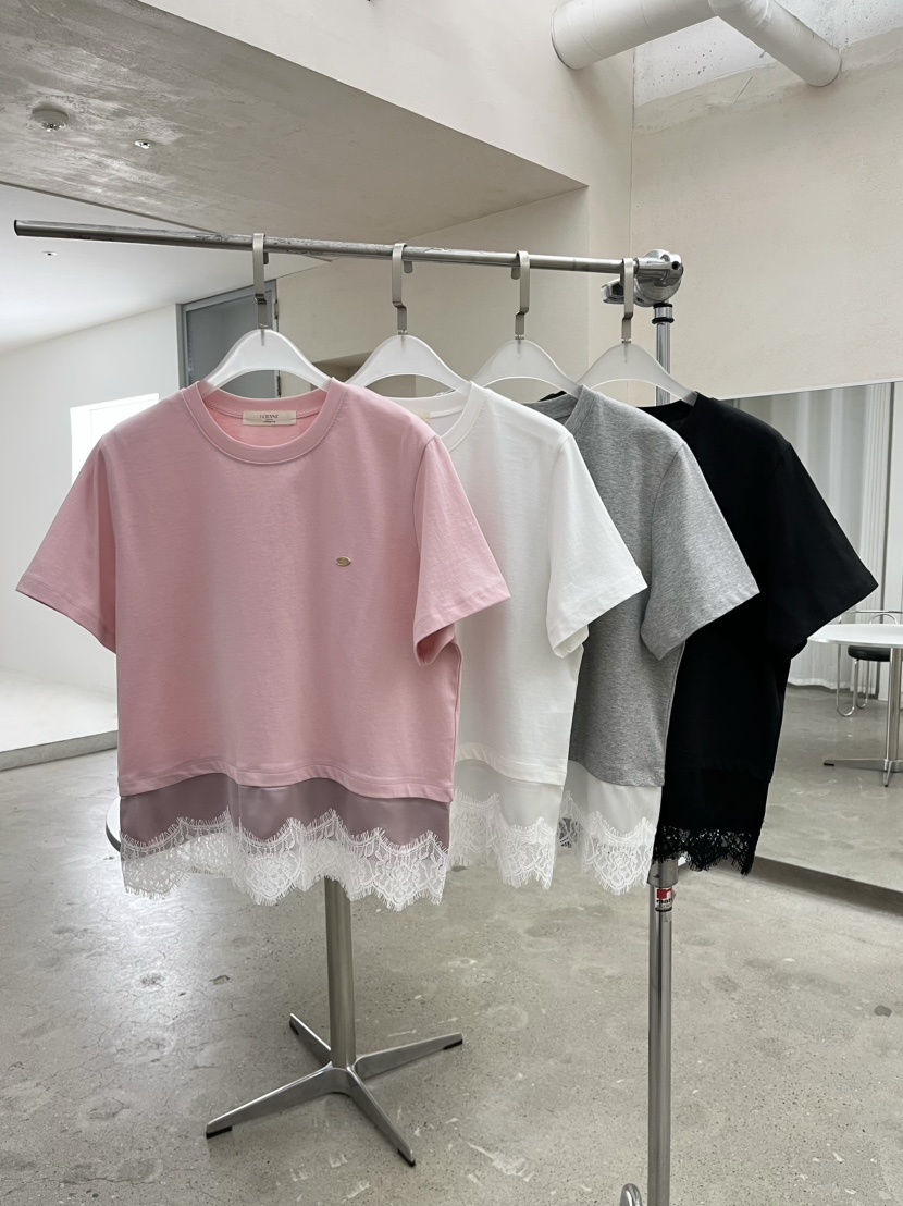 J CRANE-A韓國直郵女裝新品人氣休閑職業熱賣26春夏T恤蕾絲J CRANET恤