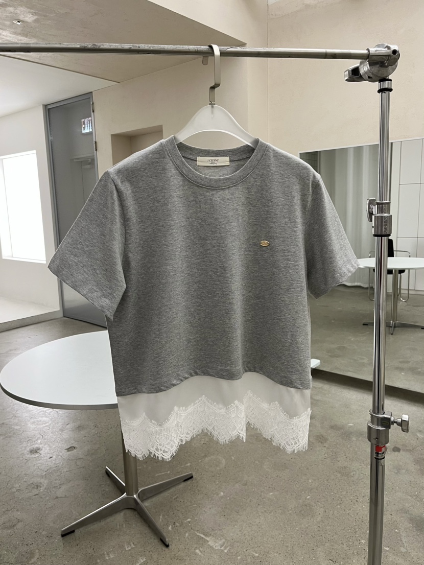 J CRANE-A韓國直郵女裝新品人氣休閑職業熱賣26春夏T恤蕾絲J CRANET恤圖色3