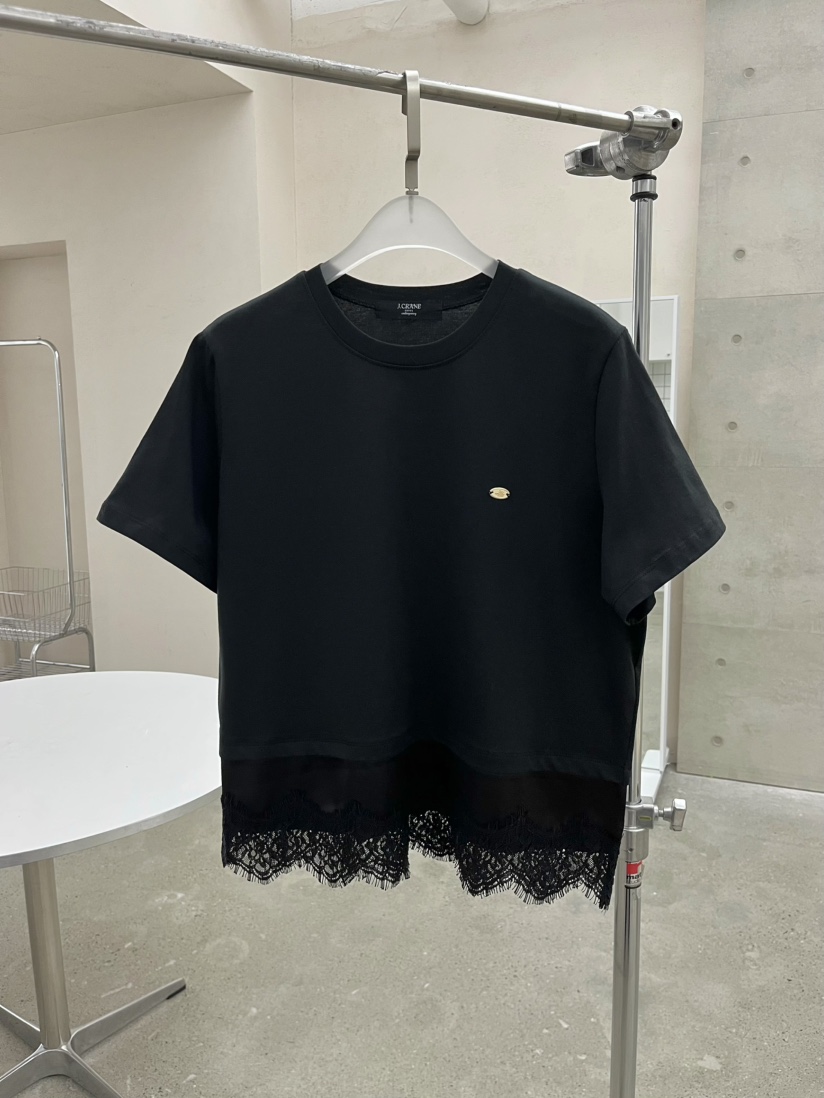 J CRANE-A韓國直郵女裝新品人氣休閑職業熱賣26春夏T恤蕾絲J CRANET恤圖色4