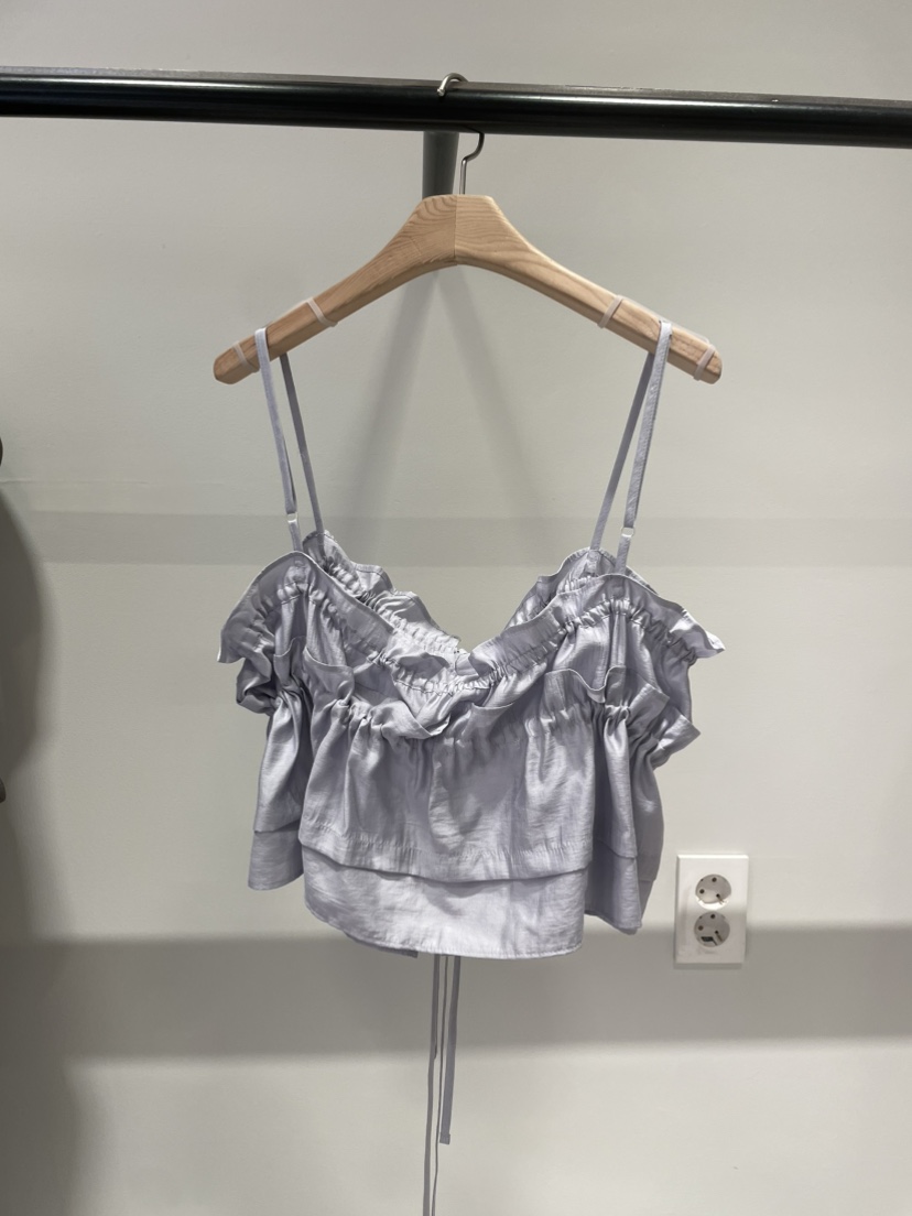 ORMORE韓國直郵女士新款26春夏26夏季休閑熱賣吊帶背心褶皺ORMORE吊帶/背心