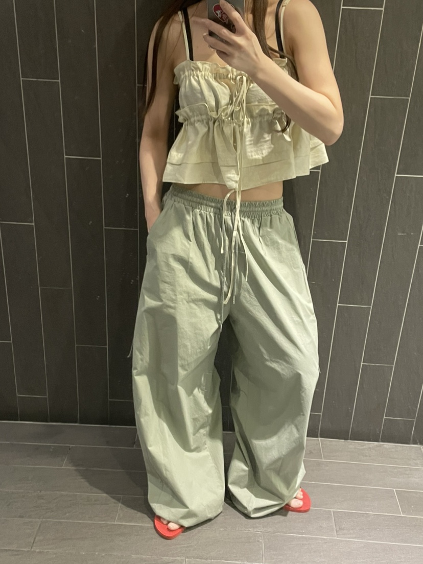 ORMORE韓國直郵女士新款26春夏26夏季休閑熱賣吊帶背心褶皺ORMORE吊帶/背心