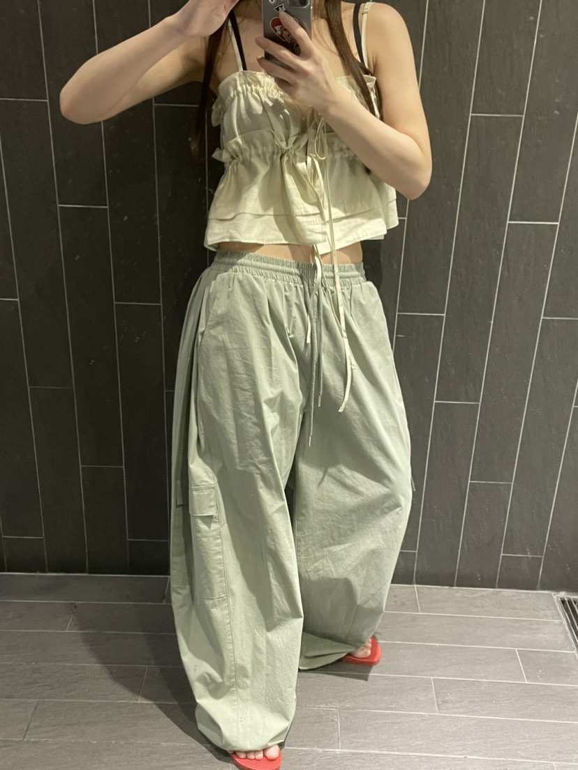 ORMORE韓國直郵女士新款26春夏26夏季休閑熱賣吊帶背心褶皺ORMORE吊帶/背心