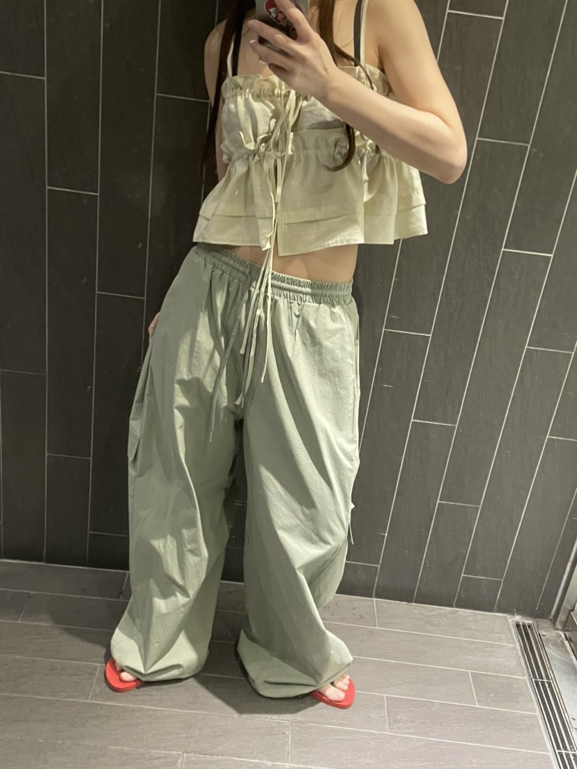 ORMORE韓國直郵女士新款26春夏26夏季休閑熱賣吊帶背心褶皺ORMORE吊帶/背心