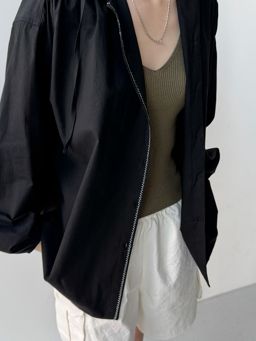 ARKIE/TAF東大門實拍韓國女士新款人氣襯衫蕾絲衫連帽衫褶皺ARKIE/TAF襯衫/蕾絲衫