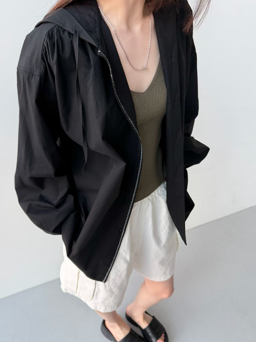 ARKIE/TAF東大門實拍韓國女士新款人氣襯衫蕾絲衫連帽衫褶皺ARKIE/TAF襯衫/蕾絲衫