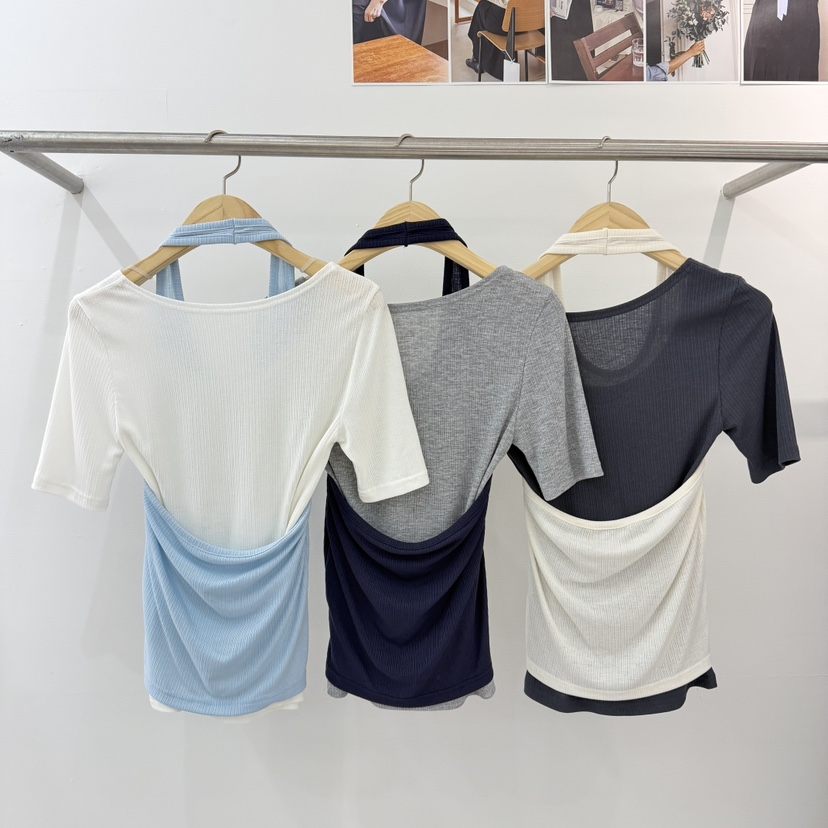 BOUND.A東大門實拍韓國女士新品熱賣休閑職業推薦26夏季T恤BOUND.AT恤