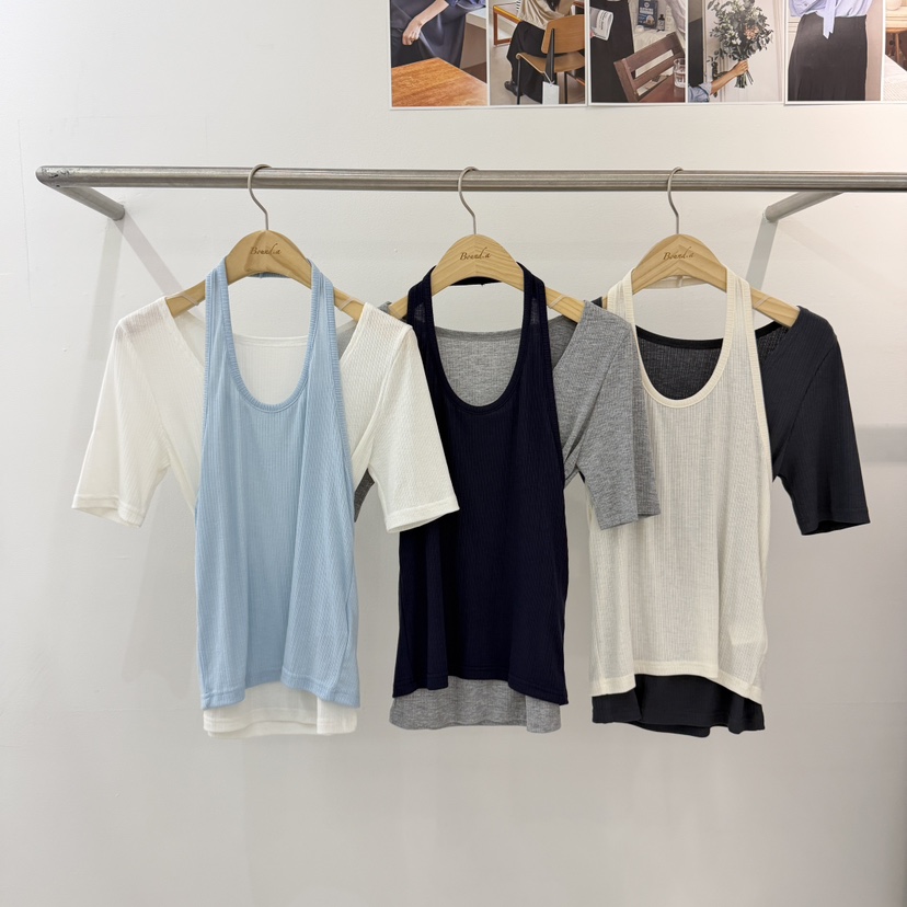 BOUND.A東大門實拍韓國女士新品熱賣休閑職業推薦26夏季T恤BOUND.AT恤圖色3左三色