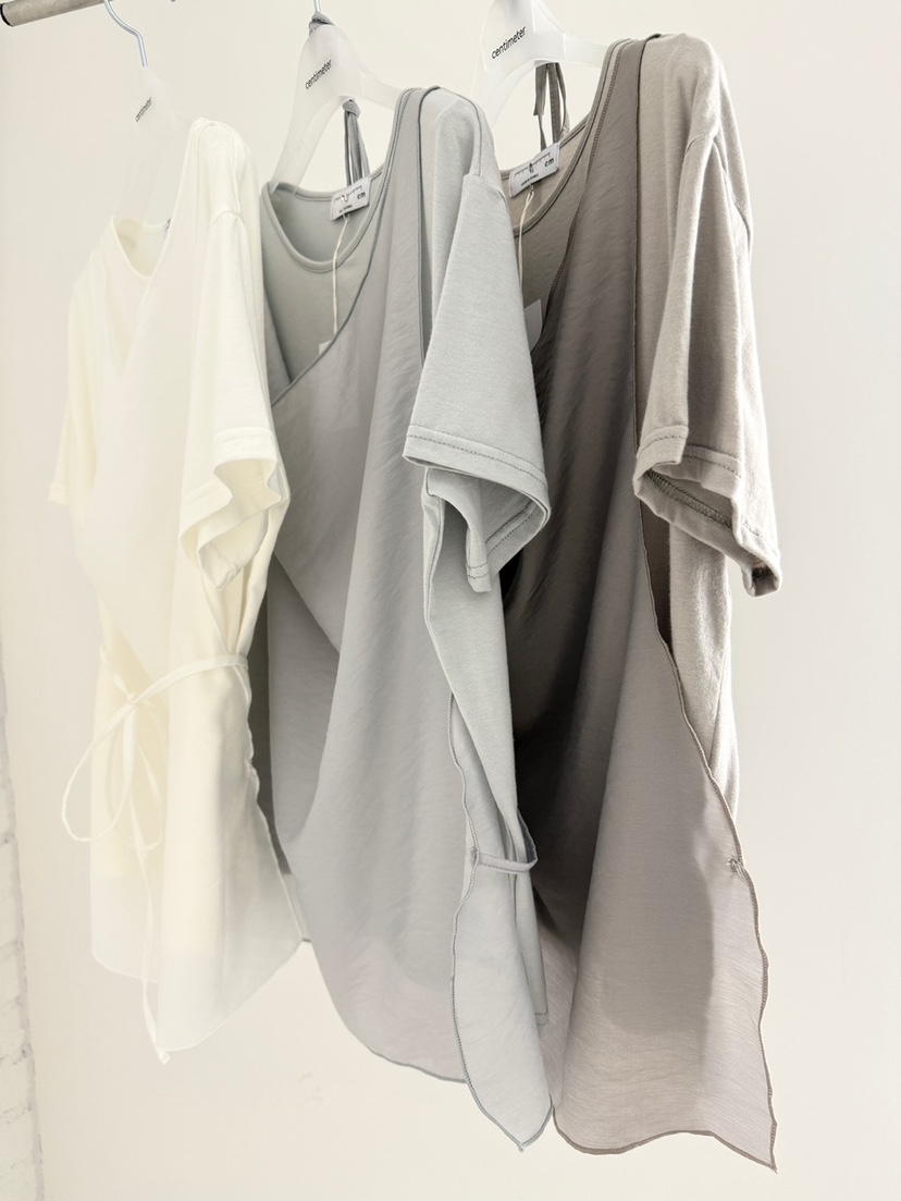 CM韓國直郵實拍女裝新品時尚熱賣人氣職業26夏季T恤假兩件CM_centimeterT恤