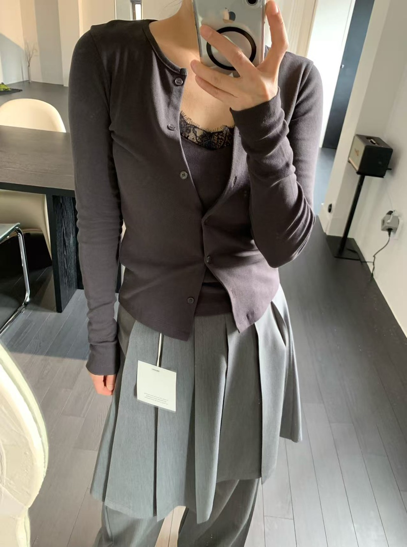 J CRANE-A韓國直郵實拍女裝新品熱賣人氣長袖T恤系帶開衫J CRANE長袖T恤