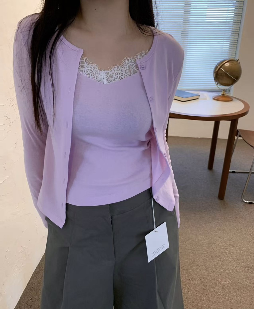 J CRANE-A韓國直郵實拍女裝新品熱賣人氣長袖T恤系帶開衫J CRANE長袖T恤