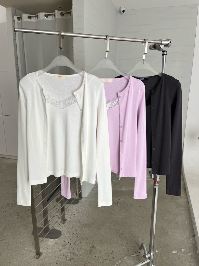 J CRANE-A韓國直郵實拍女裝新品熱賣人氣長袖T恤系帶開衫J CRANE長袖T恤