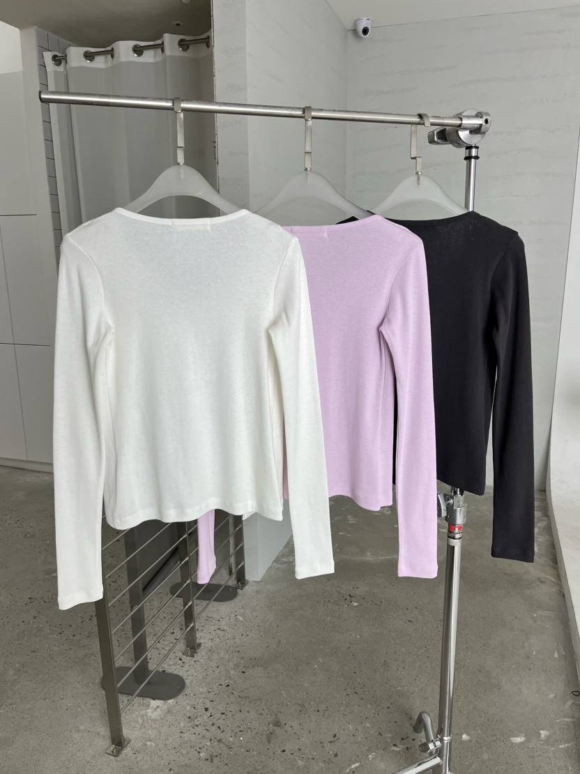 J CRANE-A韓國直郵實拍女裝新品熱賣人氣長袖T恤系帶開衫J CRANE長袖T恤