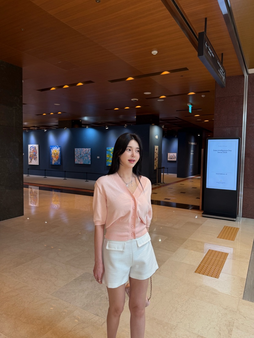 LAVIEU韓國直郵女士新款人氣時尚26夏季針織衫短袖針織衫LAVIEU針織衫