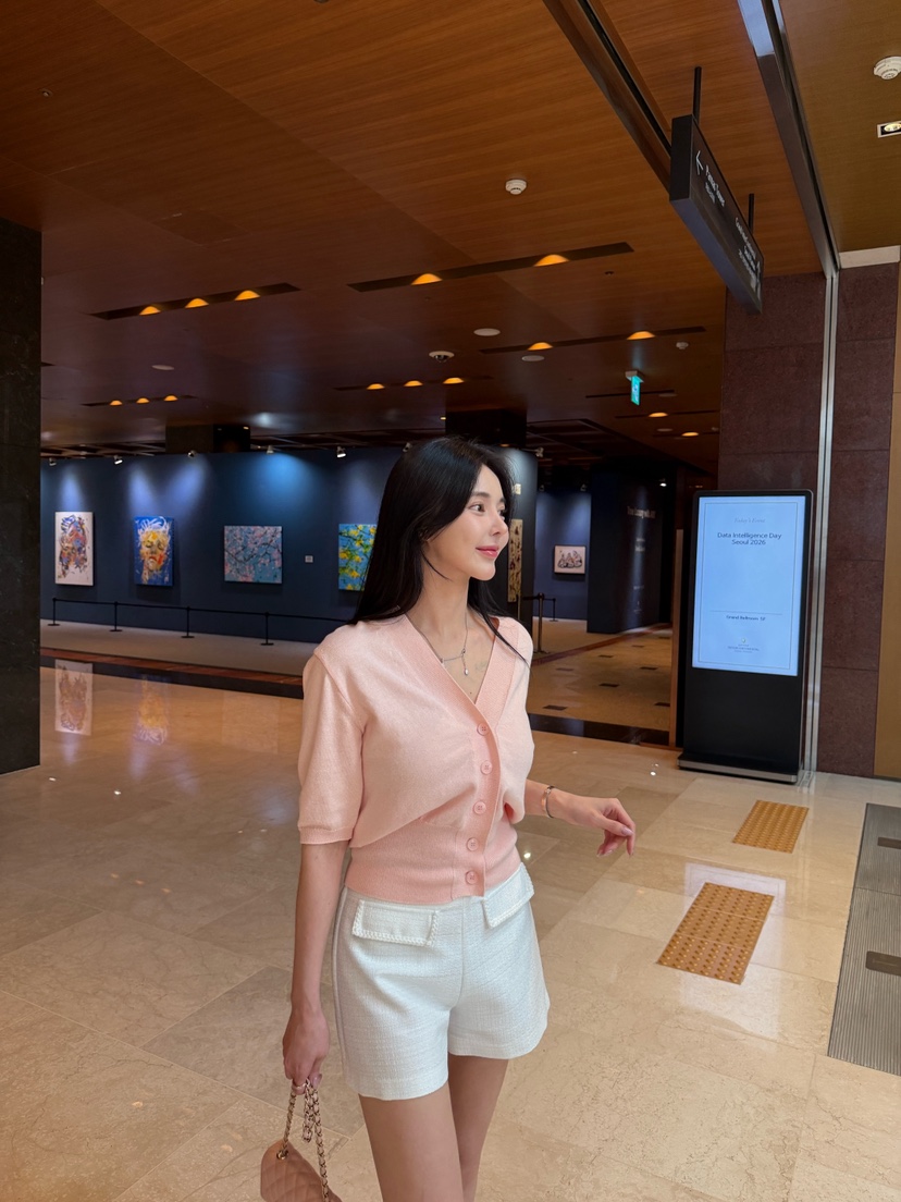 LAVIEU韓國直郵女士新款人氣時尚26夏季針織衫短袖針織衫LAVIEU針織衫