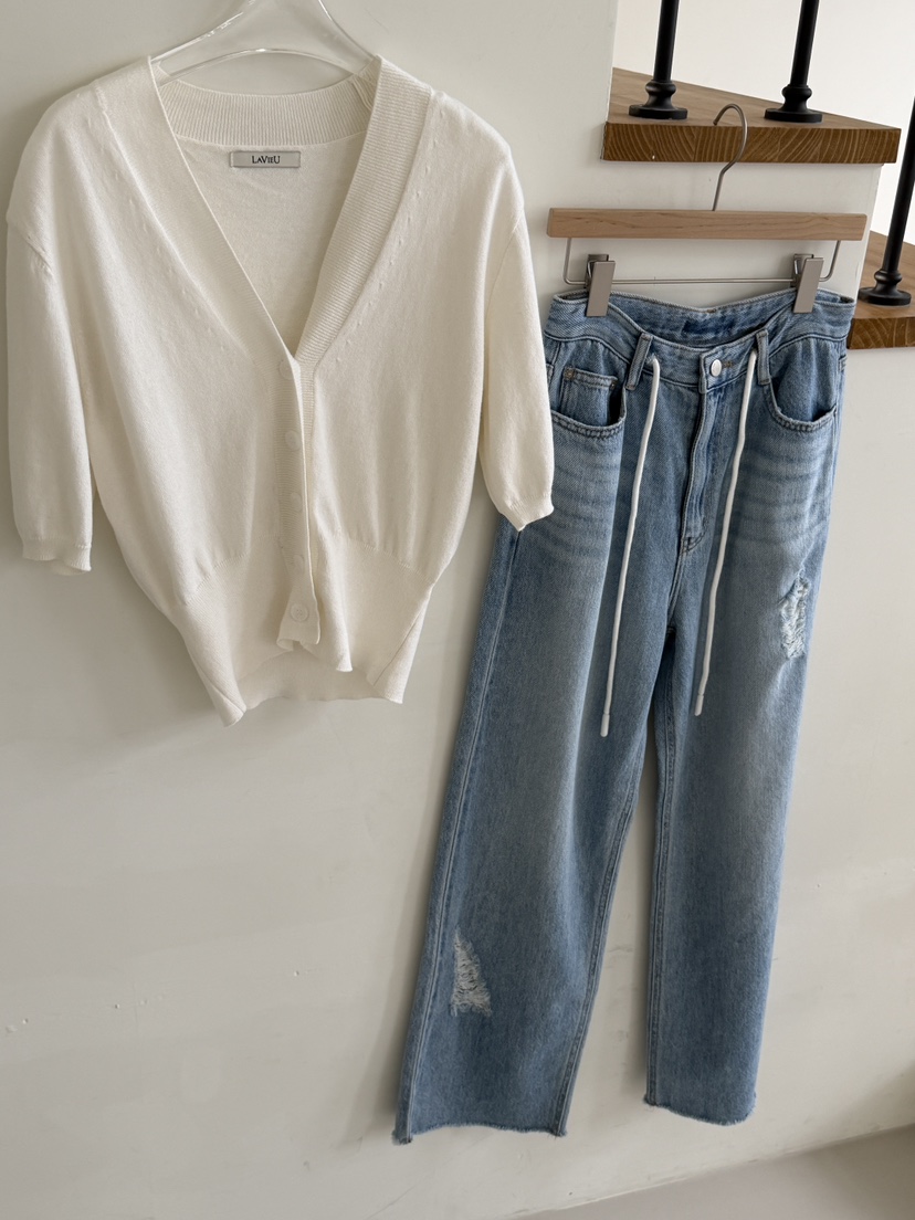 LAVIEU韓國直郵女士新款人氣時尚26夏季針織衫短袖針織衫LAVIEU針織衫