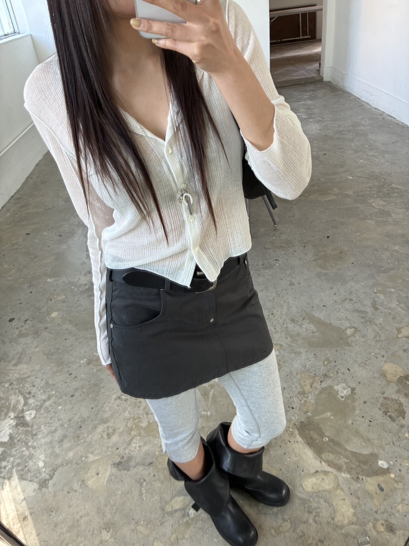 ACME韓國東大門代購女士新款26春夏人氣休閑短裙不含腰帶ACME短裙圖色2