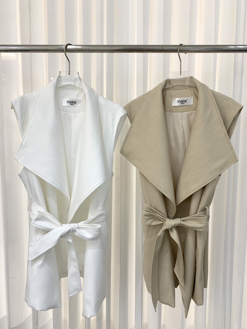 FABRIC韓國直郵女士新品26夏季人氣熱賣推薦休閑馬甲含腰帶FABRIC馬甲