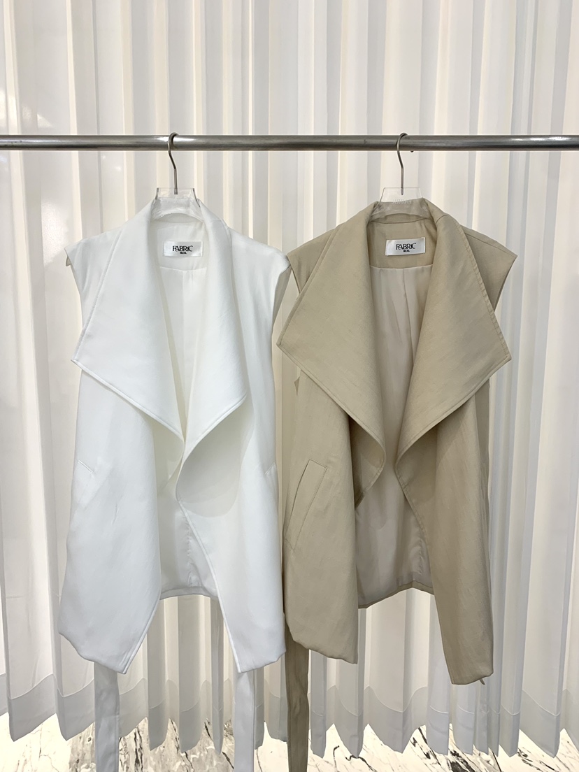 FABRIC韓國直郵女士新品26夏季人氣熱賣推薦休閑馬甲含腰帶FABRIC馬甲