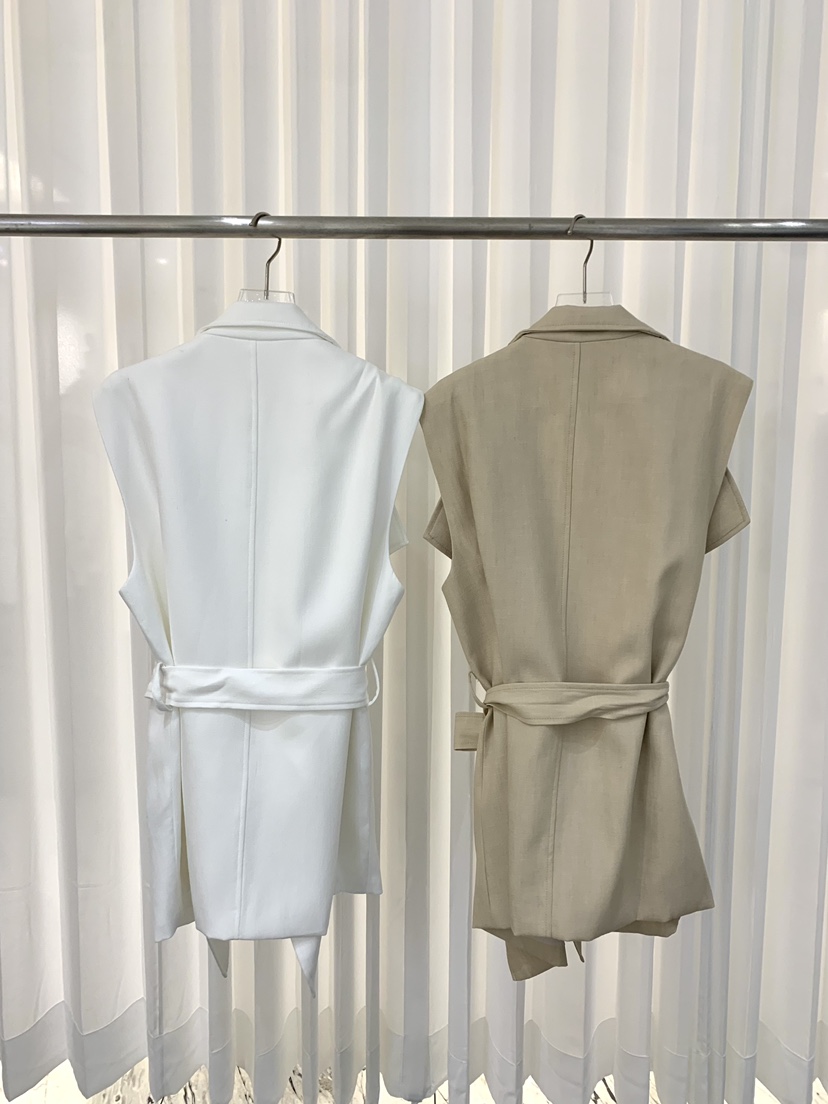 FABRIC韓國直郵女士新品26夏季人氣熱賣推薦休閑馬甲含腰帶FABRIC馬甲