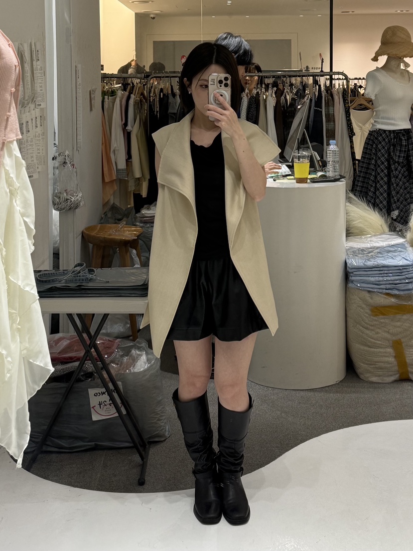 FABRIC韓國直郵女士新品26夏季人氣熱賣推薦休閑馬甲含腰帶FABRIC馬甲