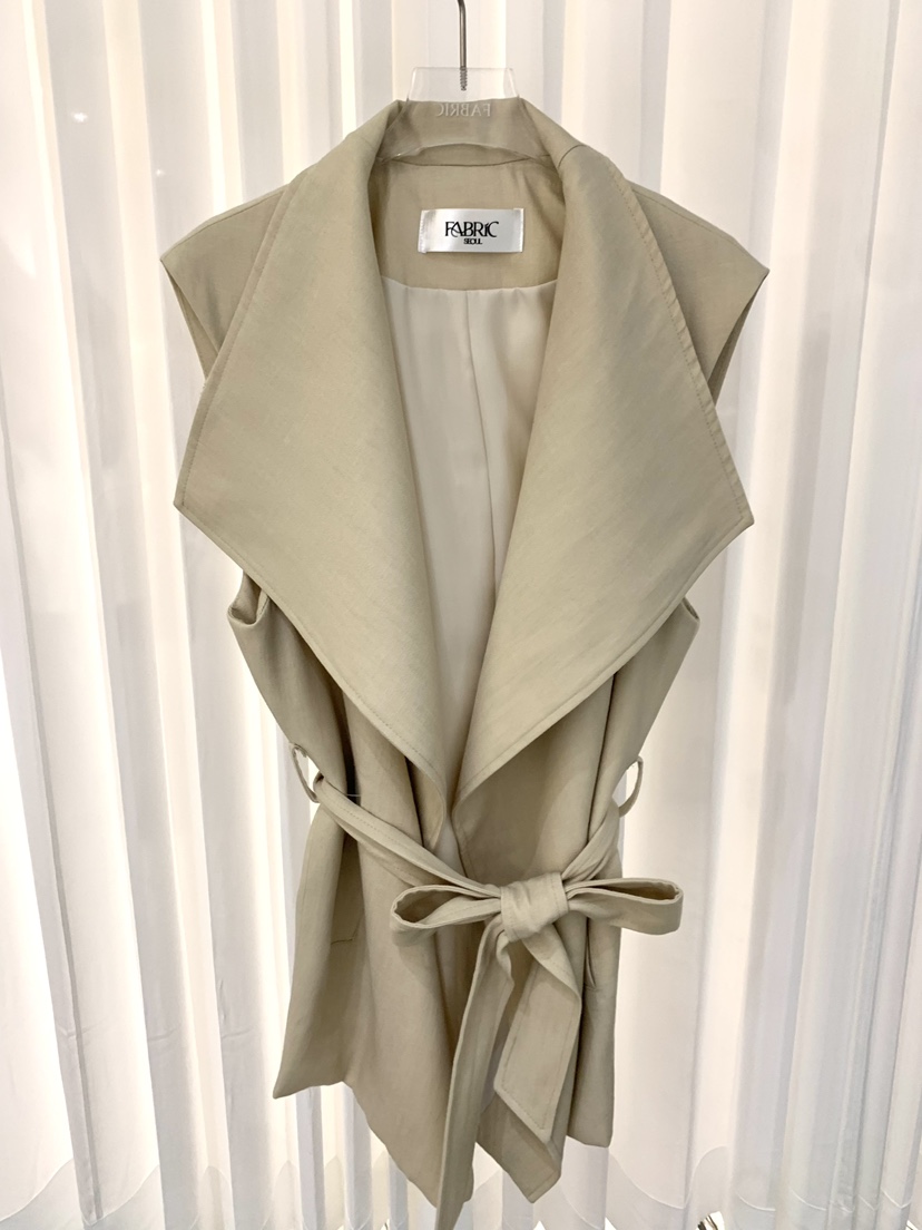 FABRIC韓國直郵女士新品26夏季人氣熱賣推薦休閑馬甲含腰帶FABRIC馬甲圖色2