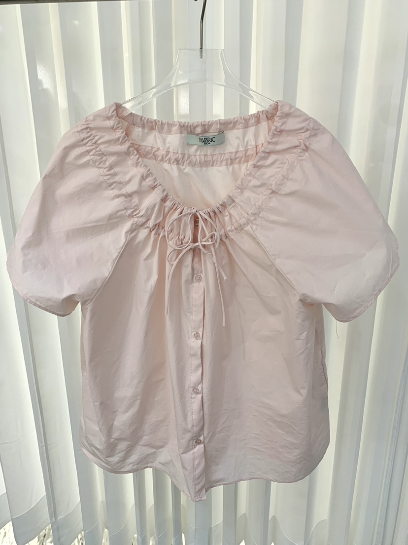 FABRIC韓國直郵女士新款推薦26夏季休閑熱賣時尚襯衫蕾絲衫FABRIC襯衫/蕾絲衫圖色2