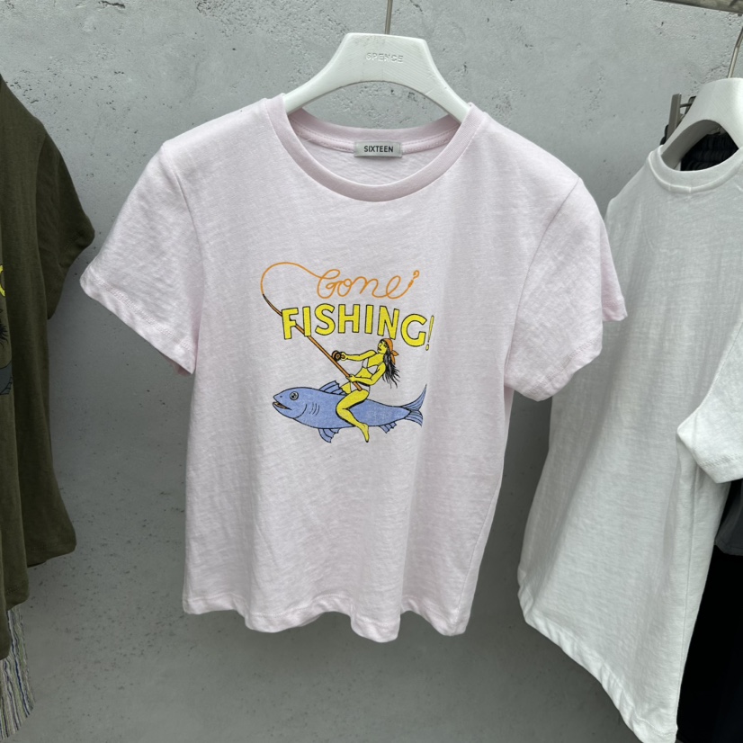 SIXTEEN韓國直郵女士新品26春夏時尚熱賣人氣休閑26夏季T恤SIXTEENT恤圖色2