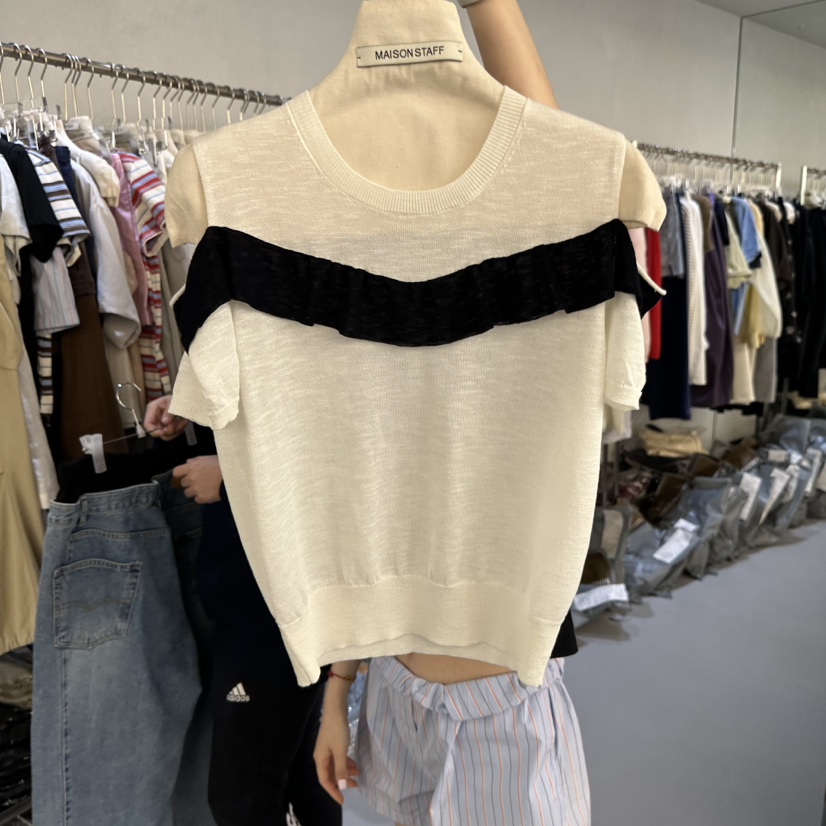 DOUBLE STANDARD/LE SMOKING/MAISONSTAFF韓國東大門直郵女士新款26夏季針織衫MAISONSTAFF針織衫圖色1