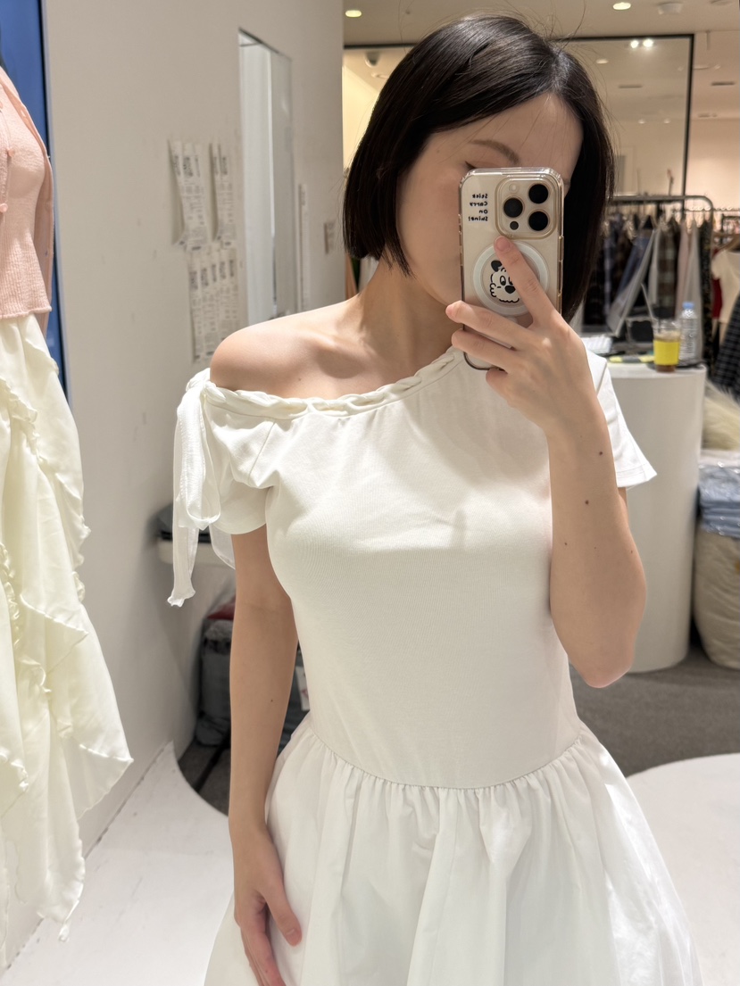 FABRIC韓國代購女士新品時尚人氣休閑職業26夏季連衣裙絲帶FABRIC連衣裙