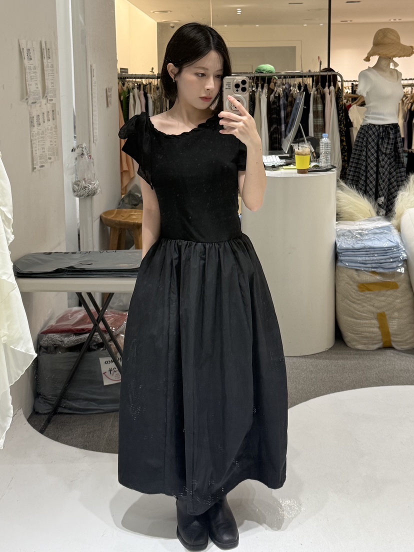 FABRIC韓國代購女士新品時尚人氣休閑職業26夏季連衣裙絲帶FABRIC連衣裙