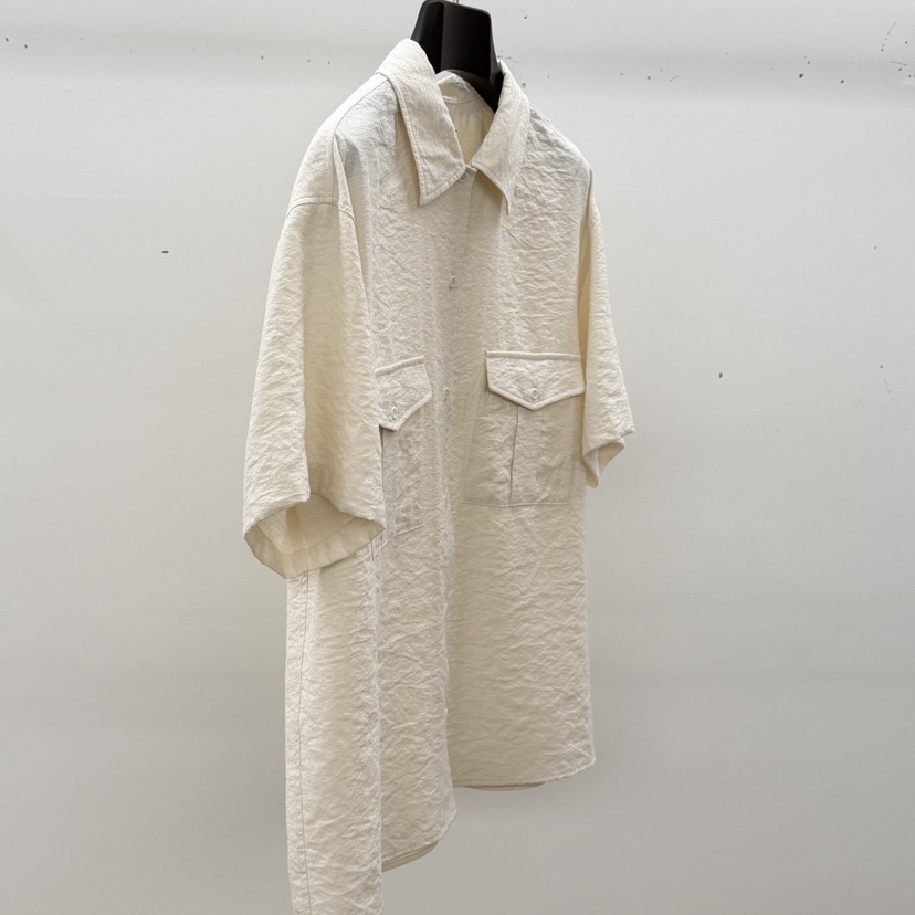 ID東大門實拍韓國女士新品推薦26春夏襯衫蕾絲衫口袋絲綢ID襯衫/蕾絲衫